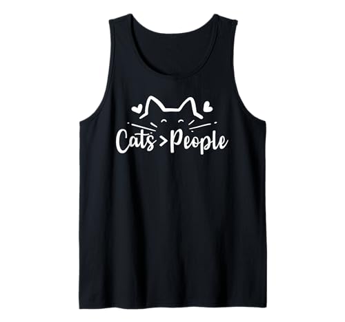 Katzen > Menschen Lustige Katze für Männer Frauen Tank Top von Funny Cat Feline Lover Products