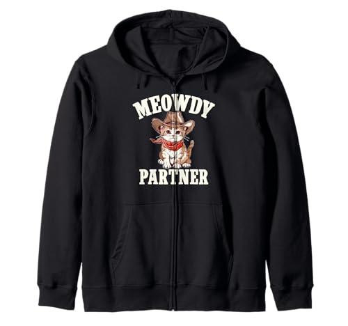 Meowdy Partner Lustige Katze für Männer Frauen Kapuzenjacke von Funny Cat Feline Lover Products