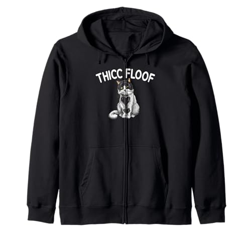 Thicc Floof Lustige Katze für Männer Frauen Kapuzenjacke von Funny Cat Feline Lover Products