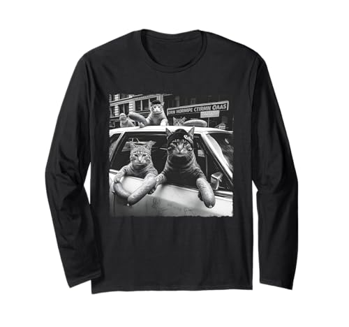 Lustige Katzengang Meme Cool Vintage Humor sarkastische Männer Frauen Langarmshirt von Funny Cat Gang Meme Sarcastic Men Women Tee Co.