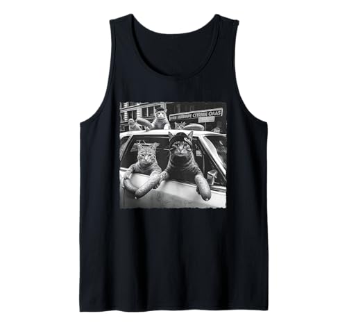Lustige Katzengang Meme Cool Vintage Humor sarkastische Männer Frauen Tank Top von Funny Cat Gang Meme Sarcastic Men Women Tee Co.