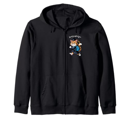 Lustige Katze Abschluss Smart Enough to Leave School Women Men Kapuzenjacke von Funny Cat Graduation Graduate For Kids Women Men