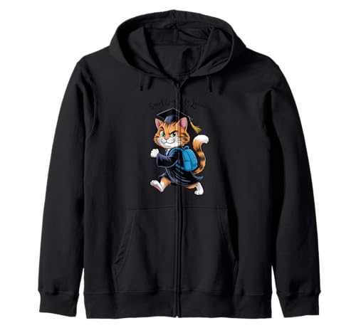Lustige Katze Abschluss Smart Enough to Leave School Women Men Kapuzenjacke von Funny Cat Graduation Graduate For Kids Women Men