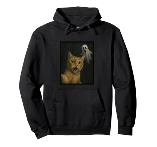 Funny Halloween Cat Selfie with Spooky Ghost for Men Women Pullover Hoodie Funny Halloween Cat Selfie with Spooky Ghost for Men Women Pullover Hoodie von Funny Cat Halloween Selfie Graphic Tees
