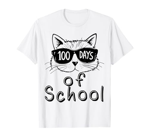 Katze zum 100. Schultag, lustiges Kätzchen für Lehrer und Kinder, 100 Tage T-Shirt Katze zum 100. Schultag, lustiges Kätzchen für Lehrer und Kinder, 100 Tage T-Shirt von Funny Cat Happy 100th Day Teacher of School