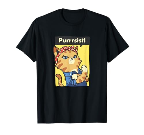 Purrrsist - We Can Do It Pin Up Girl Cat Pussy Cat T-Shirt T-Shirt Purrrsist - We Can Do It Pin Up Girl Cat Pussy Cat T-Shirt T-Shirt von Funny Cat Kitty Lover T-Shirts and Gifts Tees