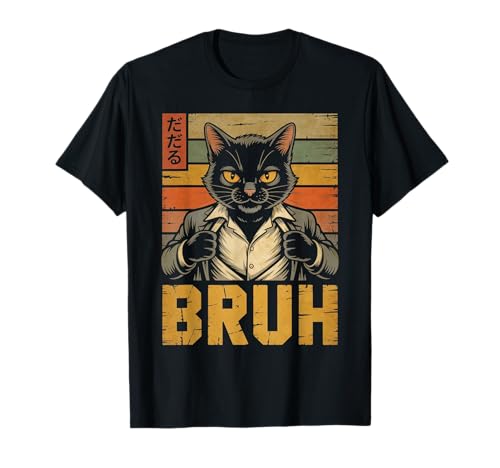 Lustiges Katzenbürsten-Meme für Jungen und Mädchen, Männer und Frauen, japanischer Anime T-Shirt Lustiges Katzenbürsten-Meme für Jungen und Mädchen, Männer und Frauen, japanischer Anime T-Shirt von Funny Cat Lover Bruh