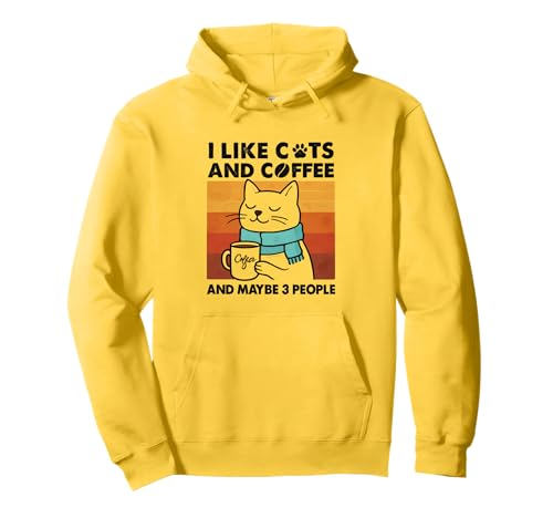 Ich mag Katzen und Kaffee und vielleicht lustige Katzenliebhaberinnen und Mädchen Pullover Hoodie Ich mag Katzen und Kaffee und vielleicht lustige Katzenliebhaberinnen und Mädchen Pullover Hoodie von Funny Cat Lovers Cat Lady Apparel Co.