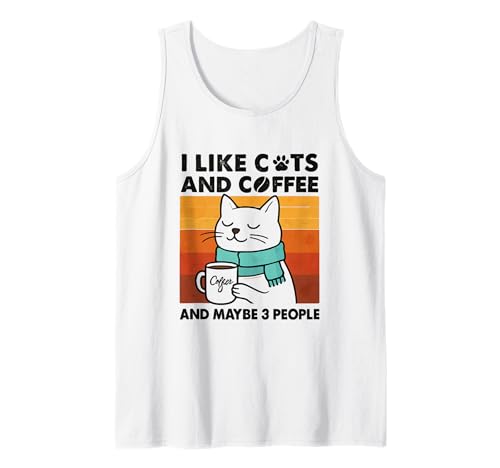 Ich mag Katzen und Kaffee und vielleicht lustige Katzenliebhaberinnen und Mädchen Tank Top Ich mag Katzen und Kaffee und vielleicht lustige Katzenliebhaberinnen und Mädchen Tank Top von Funny Cat Lovers Cat Lady Apparel Co.