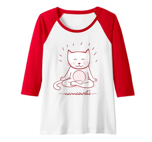 Damen Nameowste Katze Zen Meditation für Katzenliebhaber Niedlich Cool Lustig Raglan Damen Nameowste Katze Zen Meditation für Katzenliebhaber Niedlich Cool Lustig Raglan von Funny Cat Moments for Women Men Boys Girls Teens