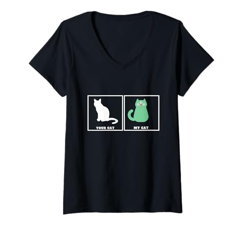Damen Katzenbesitzer - Meine Katze ist EIN Alien T-Shirt mit V-Ausschnitt Damen Katzenbesitzer - Meine Katze ist EIN Alien T-Shirt mit V-Ausschnitt von Funny Cat Owner Quotes
