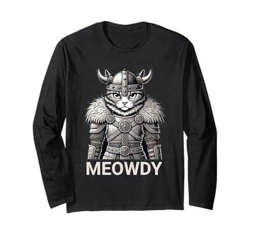 Cat Meowdy Nordic Viking for Moody Women Girl Cat Lover Langarmshirt Cat Meowdy Nordic Viking for Moody Women Girl Cat Lover Langarmshirt von Funny Cat Pun Cats Meow Howdy Mash
