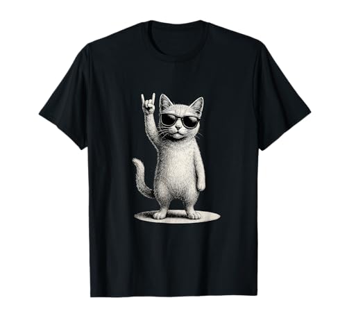 Retro Katze Rock Musik Männer Kinder Frauen Lustige Katze T-Shirt Retro Katze Rock Musik Männer Kinder Frauen Lustige Katze T-Shirt von Funny Cat Retro Music