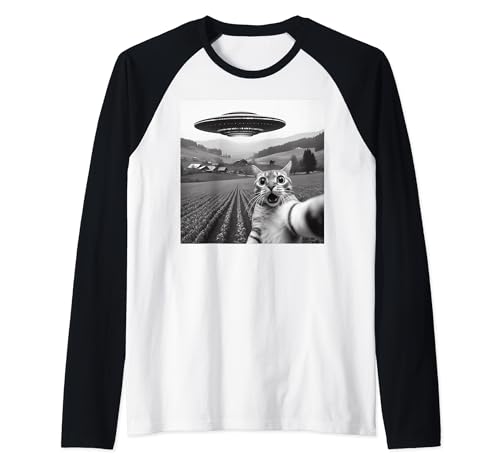 Katze Selfie mit Alien UFO Lustige Katze Geschenke Für Männer Frauen Kind Raglan Katze Selfie mit Alien UFO Lustige Katze Geschenke Für Männer Frauen Kind Raglan von Funny Cat Selfie Graphic Tees