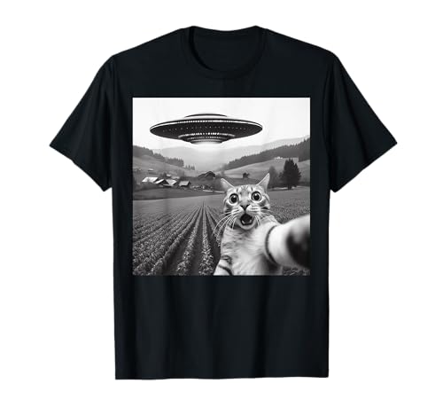 Katzen-Selfie mit Alien, UFO, lustige Katze, Geschenke für Männer, Frauen, Kinder T-Shirt Katzen-Selfie mit Alien, UFO, lustige Katze, Geschenke für Männer, Frauen, Kinder T-Shirt von Funny Cat Selfie Graphic Tees