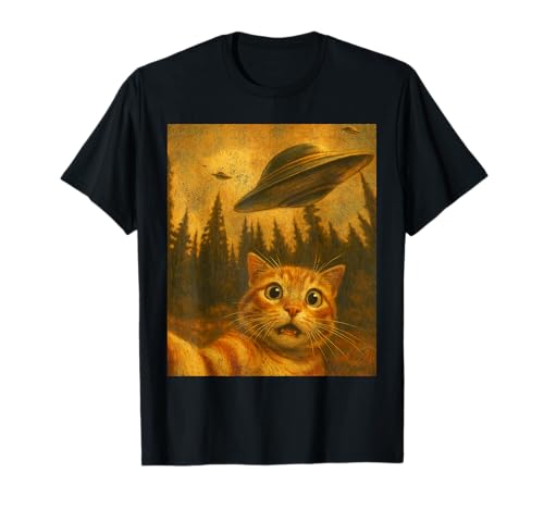 Katzen-Selfie mit Alien, UFO, lustige Katze, Geschenke für Männer, Frauen, Kinder T-Shirt Katzen-Selfie mit Alien, UFO, lustige Katze, Geschenke für Männer, Frauen, Kinder T-Shirt von Funny Cat Selfie Graphic Tees