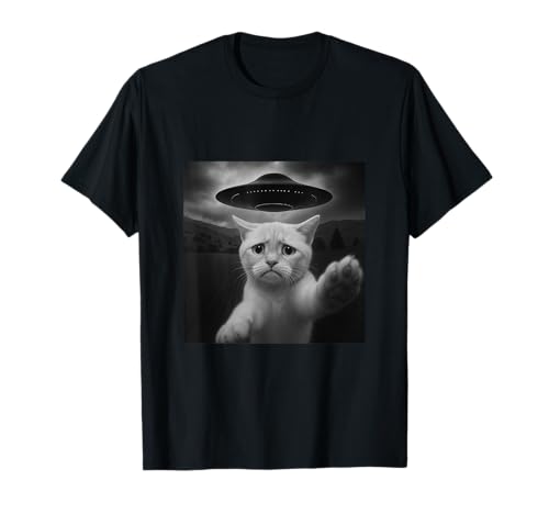 Trauriges Katzen-Selfie mit Alien-UFO, lustige Männer, Frauen, Kinder T-Shirt Trauriges Katzen-Selfie mit Alien-UFO, lustige Männer, Frauen, Kinder T-Shirt von Funny Cat Selfie Graphic