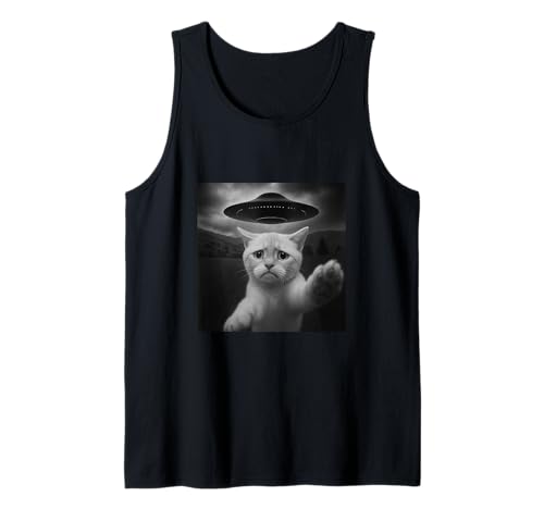 Trauriges Katzen-Selfie mit Alien-UFO, lustige Männer, Frauen, Kinder Tank Top Trauriges Katzen-Selfie mit Alien-UFO, lustige Männer, Frauen, Kinder Tank Top von Funny Cat Selfie Graphic