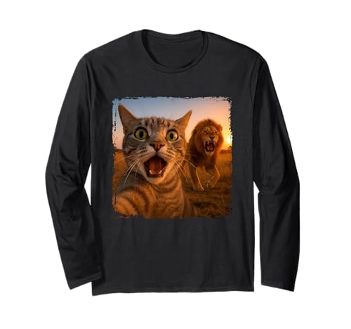 Lustiges Katzen-Selfie mit Löwe, Katze, Meme für Männer, Frauen, Kinder Langarmshirt Lustiges Katzen-Selfie mit Löwe, Katze, Meme für Männer, Frauen, Kinder Langarmshirt von Funny Cat Selfie Meme for Men Women Kids