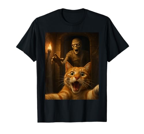Katzen-Selfie mit Einer Mama Lustige Katze T-Shirt Katzen-Selfie mit Einer Mama Lustige Katze T-Shirt von Funny Cat Selfie Surprised Scared Cat
