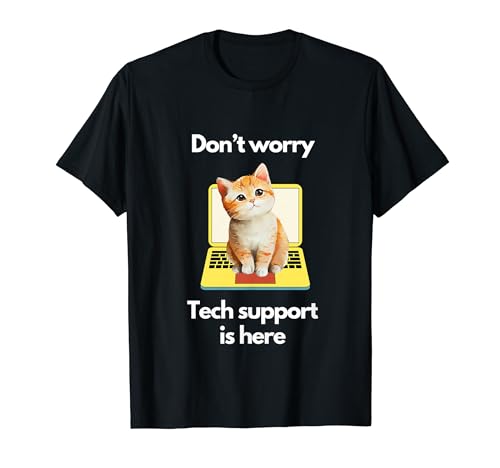 Katzenhemden für Männer/Frauen – Lustige Katzen-Shirts für Katze Papa/Mama T-Shirt Katzenhemden für Männer/Frauen – Lustige Katzen-Shirts für Katze Papa/Mama T-Shirt von Funny Cat Shirts, Don't Worry Tech Support Is Here