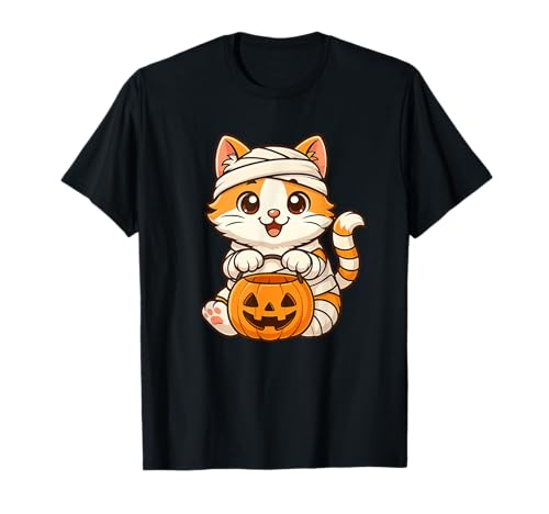 Cute Kawaii Cat Mummy Halloween Funny Cats Lover Kids Women T-Shirt Cute Kawaii Cat Mummy Halloween Funny Cats Lover Kids Women T-Shirt von Funny Cat With Pumpkin Halloween Cat lover Gifts