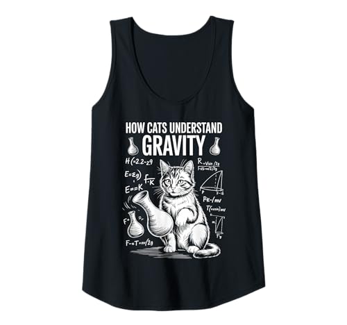 Damen Katzenphysik Wie Katzen die Schwerkraft verstehen Lustige Katze Tank Top Damen Katzenphysik Wie Katzen die Schwerkraft verstehen Lustige Katze Tank Top von Funny Cats Thinking Cool Science Cat Design