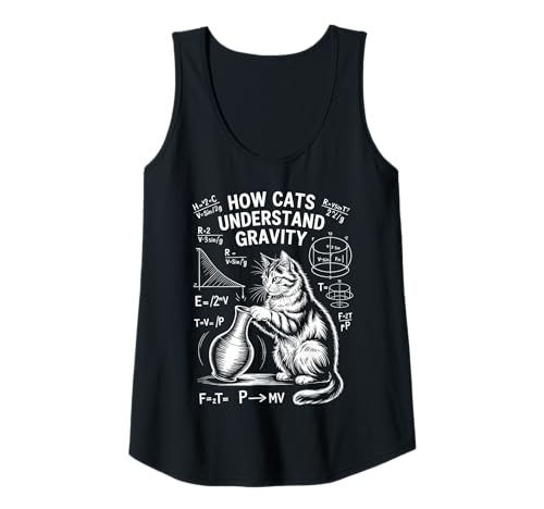 Damen Katzenphysik Wie Katzen die Schwerkraft verstehen Lustige Katze Tank Top Damen Katzenphysik Wie Katzen die Schwerkraft verstehen Lustige Katze Tank Top von Funny Cats Thinking Cool Science Cat Designs
