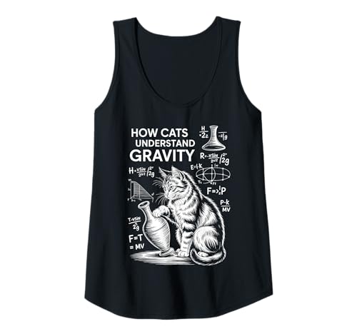 Damen Katzenphysik Wie Katzen die Schwerkraft verstehen Lustige Katze Tank Top Damen Katzenphysik Wie Katzen die Schwerkraft verstehen Lustige Katze Tank Top von Funny Cats Thinking Funny Science Cat Design