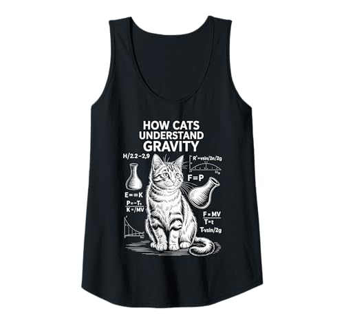 Damen Katzenphysik Wie Katzen die Schwerkraft verstehen Lustige Katze Tank Top Damen Katzenphysik Wie Katzen die Schwerkraft verstehen Lustige Katze Tank Top von Funny Cats Thinking Funny Science Cat Designs