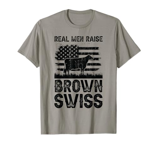 Real Men Raise Cow - Cattle Farmer Breeder Brown Swiss T-Shirt Real Men Raise Cow - Cattle Farmer Breeder Brown Swiss T-Shirt von Funny Cattle Brown Swiss Gift for Men & Women