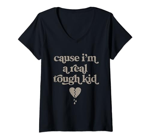 Damen Weil ich ein wirklich zähes Kind bin T-Shirt mit V-Ausschnitt Damen Weil ich ein wirklich zähes Kind bin T-Shirt mit V-Ausschnitt von Funny Cause I'm A Real Tough Kid Tee Shirt