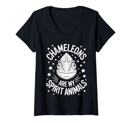 Damen Chamäleons Geist Tiere Lustiges Chamäleon T-Shirt mit V-Ausschnitt Damen Chamäleons Geist Tiere Lustiges Chamäleon T-Shirt mit V-Ausschnitt von Funny Chameleon Cool Chameleons Designs