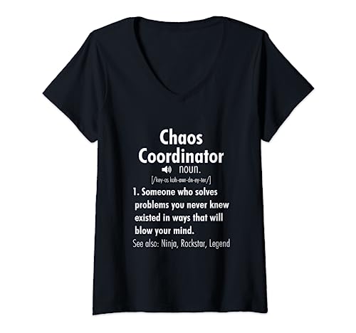 Lustige Chaos Koordinator Definition für Frauen Männer T-Shirt mit V-Ausschnitt Lustige Chaos Koordinator Definition für Frauen Männer T-Shirt mit V-Ausschnitt von Funny Chaos Coordinator Tee for Women Men