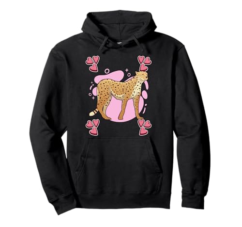 Damen Gepard Zeichnung Mädchen Gepard Pullover Hoodie von Funny Cheetah Merch for Girls & Women