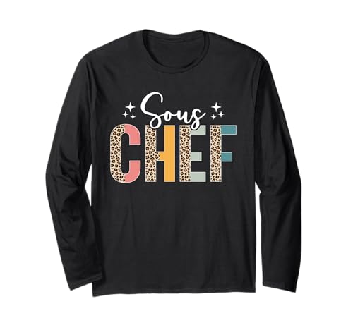 Retro Leopard Chef Sous Chef Design für Damen Herren Köche Langarmshirt Retro Leopard Chef Sous Chef Design für Damen Herren Köche Langarmshirt von Funny Chef - Culinary Kitchen Cook Cooking Store