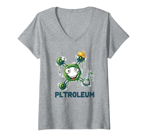 Damen Petroleum Lustige Chemische Kunst T-Shirt mit V-Ausschnitt Damen Petroleum Lustige Chemische Kunst T-Shirt mit V-Ausschnitt von Funny Chemistry Merch Store