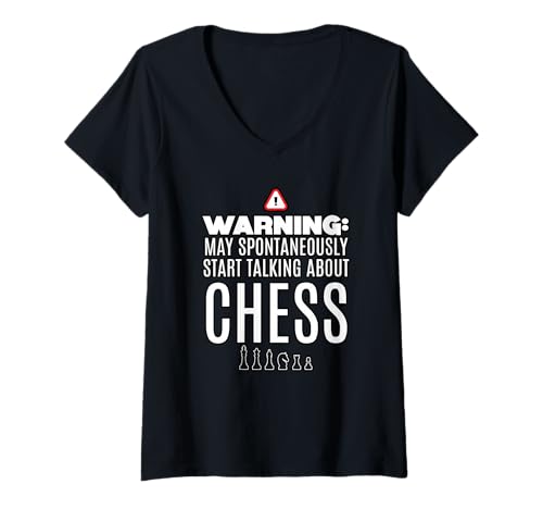 Damen May Spontan Start Talking About Chess T-Shirt mit V-Ausschnitt Damen May Spontan Start Talking About Chess T-Shirt mit V-Ausschnitt von Funny Chess Player Apparel For All