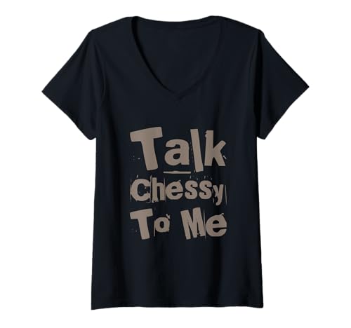 Damen Humortext Lustige Schachzitate Sprich Chessy to Me Schachliebhaber T-Shirt mit V-Ausschnitt Damen Humortext Lustige Schachzitate Sprich Chessy to Me Schachliebhaber T-Shirt mit V-Ausschnitt von Funny Chess Quotes Talk Chessy To Me Chess Shirt