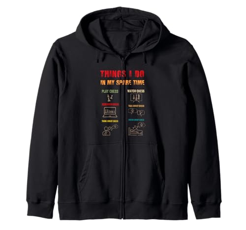 Things I Do In My Spare Time Play, Lustige Schachspieler Jungen Kapuzenjacke von Funny Chess Spare Time Chess Game Lover Apparel