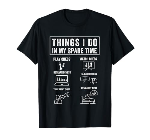 Things I Do In My Spare Time Play, Lustige Schachspieler Jungen T-Shirt von Funny Chess Spare Time Chess Game Lover Apparel
