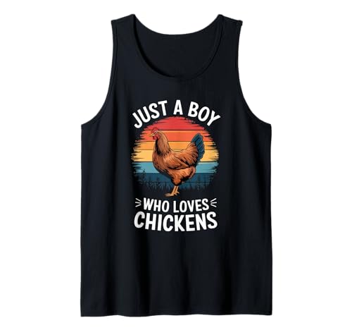 Herren Just a Boy Who Loves Chickens Retro Bauernhoftier Kinder Huhn Tank Top Herren Just a Boy Who Loves Chickens Retro Bauernhoftier Kinder Huhn Tank Top von Funny Chicken Lover Apparel for Men Women