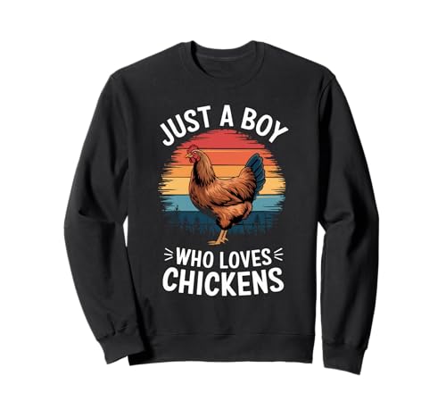 Just a Boy Who Loves Chickens Retro Bauernhoftier Kinder Huhn Sweatshirt Just a Boy Who Loves Chickens Retro Bauernhoftier Kinder Huhn Sweatshirt von Funny Chicken Lover Apparel for Men Women