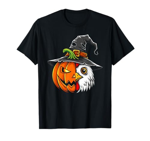 Jack-O-Laterne mit Huhn, Kürbis, Halloween, Kinder, Herren und Damen T-Shirt von Funny Chicken Lovers Halloween Pumpkin Outfits