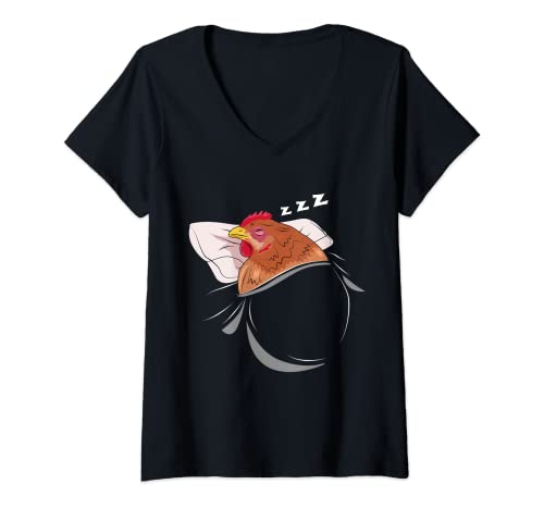 Damen Schlafanzug, Huhn, Schlafanzug, Schlafanzug, für Bauernhof, Geschenk, Huhn T-Shirt mit V-Ausschnitt Damen Schlafanzug, Huhn, Schlafanzug, Schlafanzug, für Bauernhof, Geschenk, Huhn T-Shirt mit V-Ausschnitt von Funny Chicken Merch for Women, Men & Kids