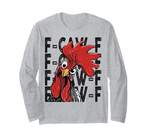F-Caw-F Lustiges Huhn-Humor Hahn-Zitat für Männer und Frauen Langarmshirt von Funny Chicken Rooster Meme F-Caw-F Humor