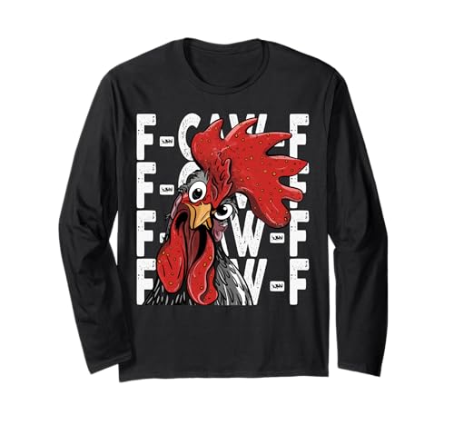 F-Caw-F Lustiges Huhn-Humor Hahn-Zitat für Männer und Frauen Langarmshirt von Funny Chicken Rooster Meme F-Caw-F Humor