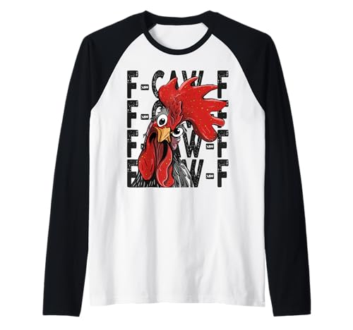 F-Caw-F Lustiges Huhn-Humor Hahn-Zitat für Männer und Frauen Raglan von Funny Chicken Rooster Meme F-Caw-F Humor