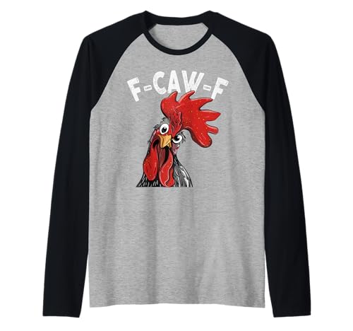 F-Caw-F Lustiges Huhn-Humor Hahn-Zitat für Männer und Frauen Raglan von Funny Chicken Rooster Meme F-Caw-F Humor