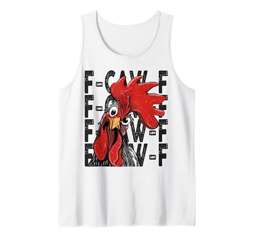 F-Caw-F Lustiges Huhn-Humor Hahn-Zitat für Männer und Frauen Tank Top von Funny Chicken Rooster Meme F-Caw-F Humor